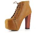 Woman Chunky High Heeled Shoes Jeffery Campbell Imitation Black Brown Apricot